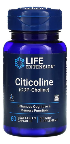 Citicolina Cdp-colina 60 Cápsulas Vegetarianas Life Extensio Sabor Without flavor