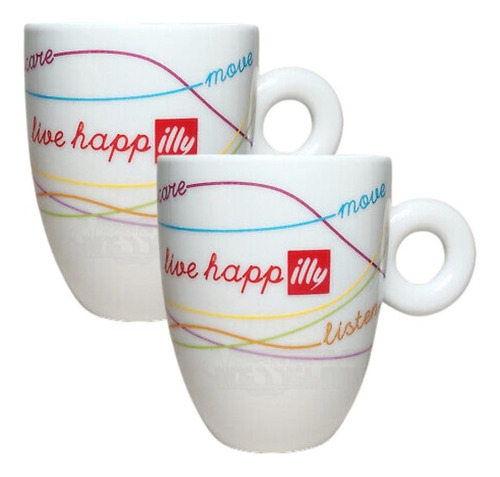 Set De Tazas Cappuccino Illy Happilly Pack X2
