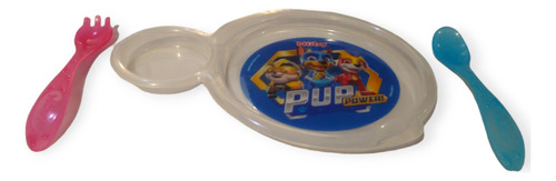 Set Plato Y Cubiertos Paw Patrol Pup Power Infantil