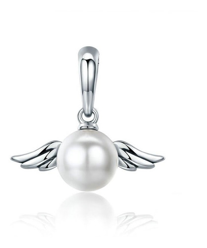 Dije Charm Para Mujer Alas Angel  Perla En Plata 925