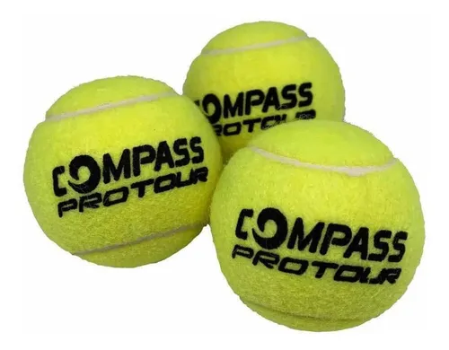 Pack X3 Tubos De 3 Pelotas Compass Pro Tour Para Padel Verde Lima