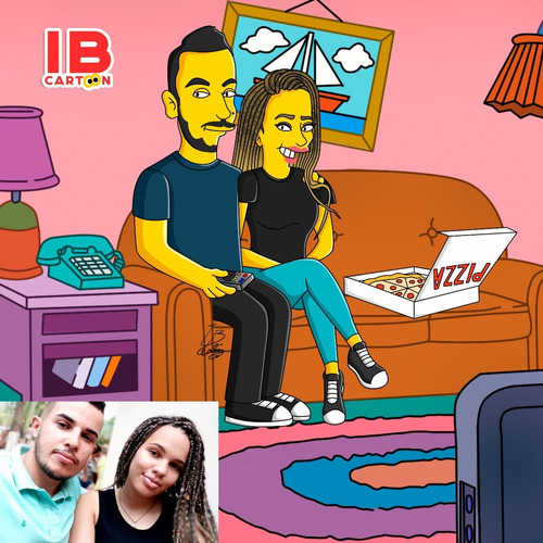 Imagen 6 de 9 de Los Simpson Caricatura Personaliza Homero Bart Regalo Pareja