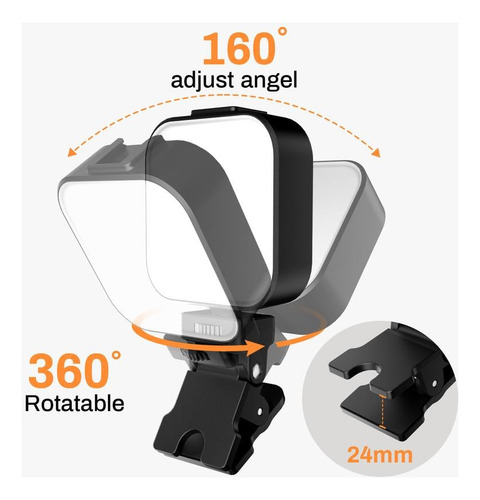Computador De Vídeo Con Luz Led Recargable Para Selfies S