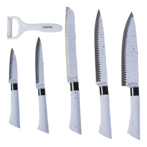 Set De Cuchillos Chef Zepter 6 Piezas Profesional Blanco