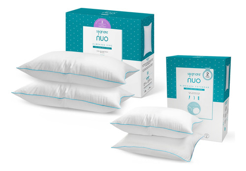 Set Sognare Nuo 2 Almohada King Size + 2 Estándar Semi Firme Color Blanco