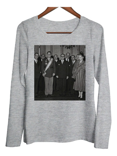 Remera Mujer Ml Juan Domingo Peron Foto Iconica Peronismo P4