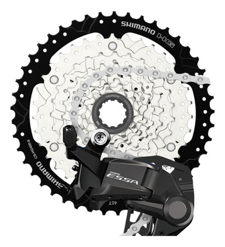 Piñon De Bicicleta A Cassette Shimano Essa Hg400 8v 11-45t Cantidad Máxima De Dientes 45 Cantidad Mínima De Dientes 11 Color Plateado/negro