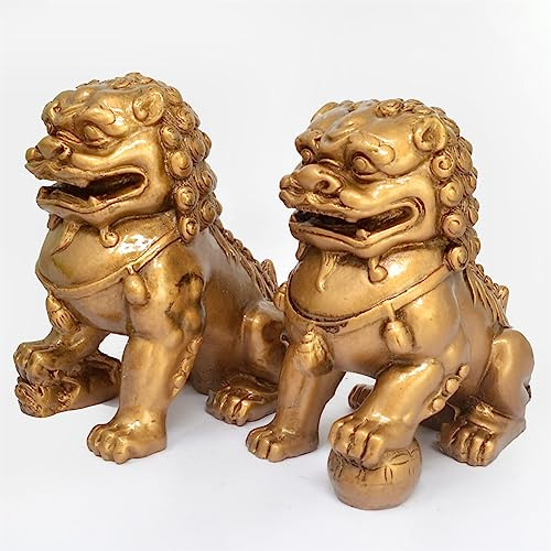 Adorno Feng Shui Par De Leones Guardián Fu Foo