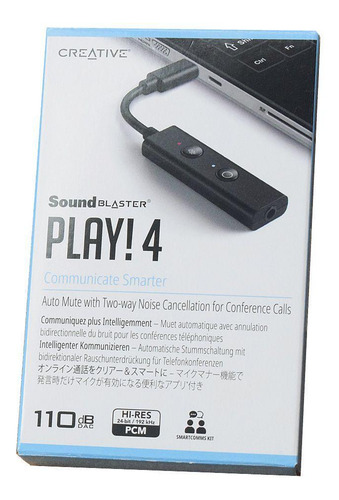 Creative Play! Placa De Som Creative Play 4 Usb Externa Dac / Amplificador Play!4 - Negro