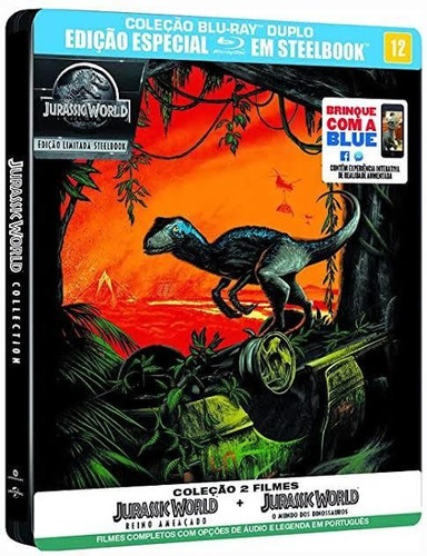 Jurassic World Stelbook Blu Ray Duplo Edição Especial 