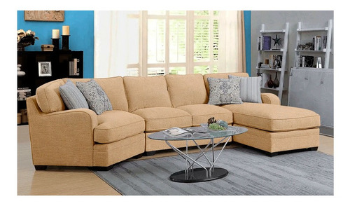 Sala Aisha Izquierdo Haspe Beige 3pz Mueble Sala Sofa Sillon