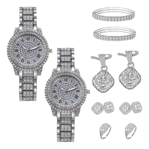 Reloj Sofisticado Y Brillante, Mxemi-002, 2pzas, Ø Dial 3.6c Fondo Blanco