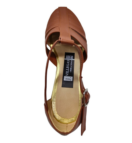 Imagen 4 de 9 de Zapato Huarache Tipo Piel Con Tacón Flat Mujer Empeine Alto