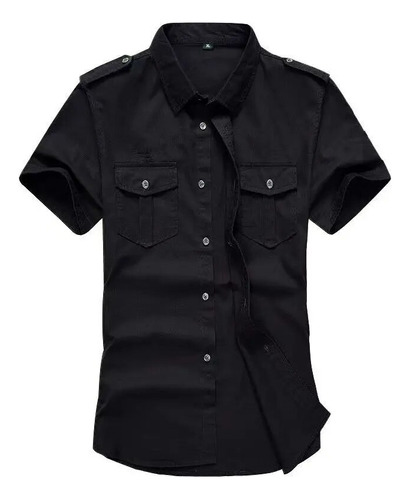 Camisa Militar Para Hombre, Camisa Casual De Algodón De Mang