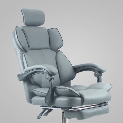 Silla Gamer Con Apoya Pies Respaldo Apoya Cabeza C113 Color Gris Material del tapizado Cuero sintético
