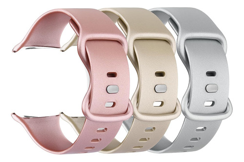 Paquete De 3 Correas De Silicona Compatibles Con Apple Watch