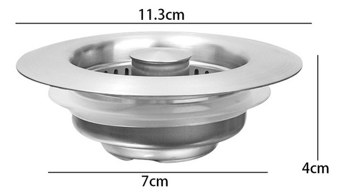 Cesta De Desagüe 3 En 1 Con Tapón Para Fregadero De Cocina D