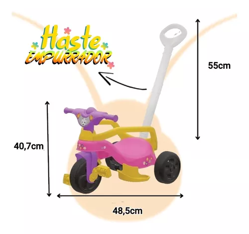 Motinho Triciclo infantil rosa motoca desenho unicórnio - Xalingo