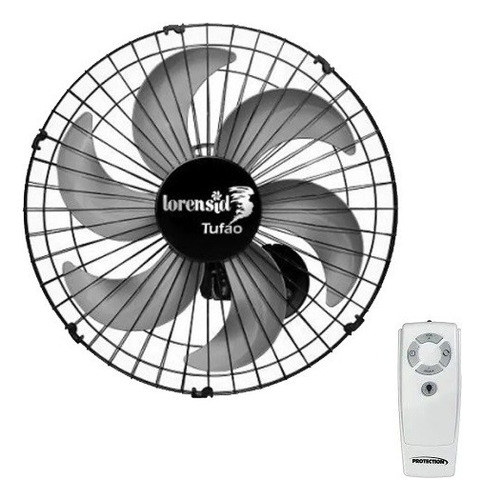 Ventilador Parede Tufão 50cm Biv Loren Sid + Controle Remoto Cor da estrutura Preto Cor das pás Cinza Diâmetro 50 cm Material das pás Plástico Quantidade de pás 6 110V/220V