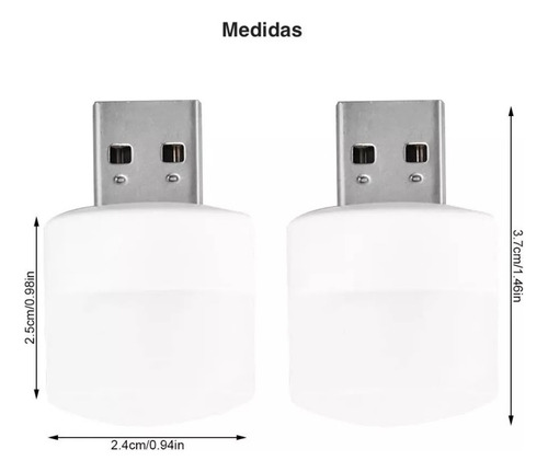 Mini Focos Luz Led Lámpara Usb Lámpara De Noche 4 Piezas Blanco Blanco