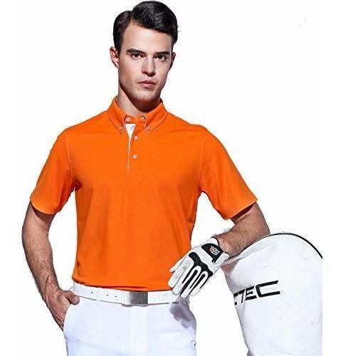 Camisas De Hombre Eagegof Polo De Golf Naranja De Manga