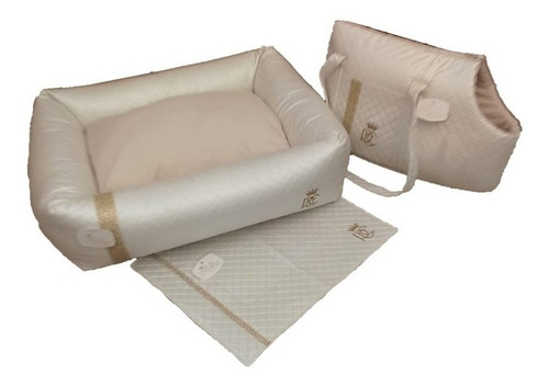 Imagem 4 de 5 de Kit Cama Bolsa Passeio Tapete Comedouro Pet Strass Patachic