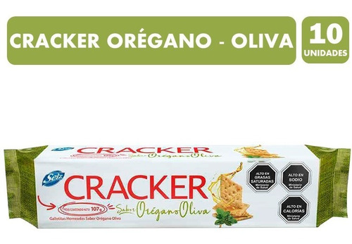 Galletas Cracker - Sabor Orégano Oliva (pack De 10 Unidades)