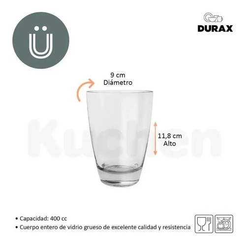 Imagen 5 de 10 de Vajilla Juego 24 Piezas Set De Platos Vasos Durax Cuotas