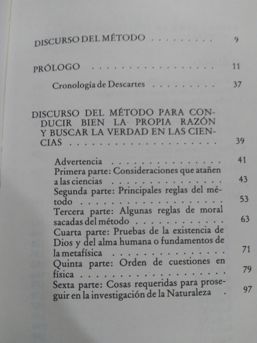 Descartes Discurso Del Método - Reglas Dirección De La Mente (Usado)
