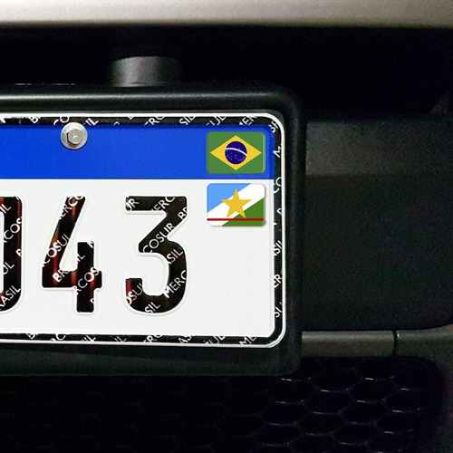 Adesivos Bandeira Brasil E Roraima Placa Nova Carro Resinado