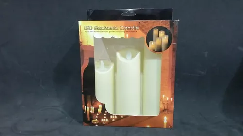 Set de 3 velas decorativas LED perla