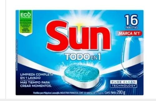 Pastillas Detergente Lavavajillas Sun Todo En Uno