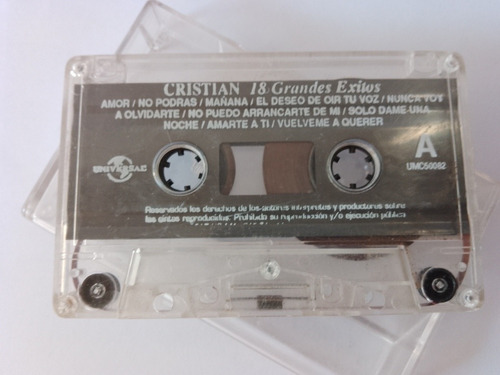 Christian Castro Cassette Musical 18 Exitos (sin Carátula)