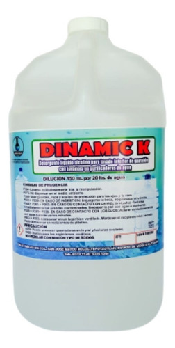 Dinamic-k Alcalino Clorado Para Lavado Interno Garrafón 20lt