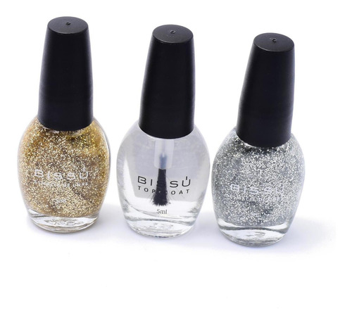 Imagen 2 de 2 de Kit De 3 Miniesmaltes Bissu Diferentes Colores 5ml