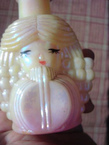 Antiguo Frasco Vacío Perfume Plástico Tornasolado Impecable