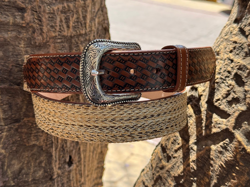 Cinturón Vaquero Espinozeta 40mm Con Hebilla Vaquera Clásica Café 36