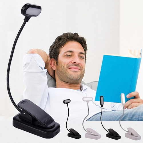 Lampara Led De Escritorio Util Recargable Flexible Con Clip