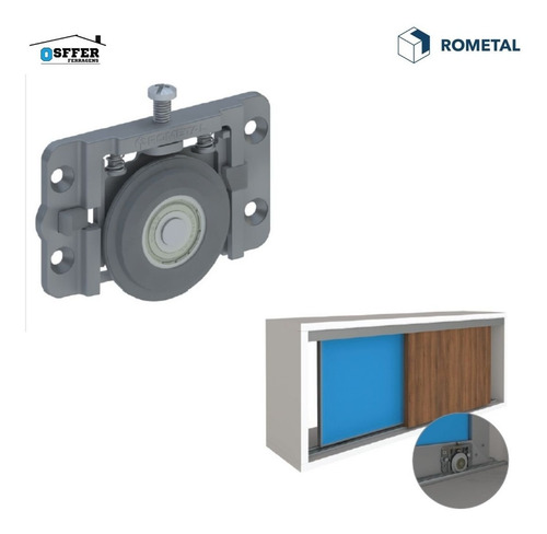 Sistema Deslizante Kit Roldana E Trilhos Mdf 15mm Ro62 1,30m