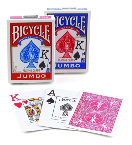 Pack 2 Barajas Cartas Rojo Azul Bicycle Jumbo Index Standar