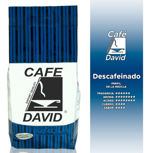 Café David - Tipo Descafeinado De Chiapas 1 Kg