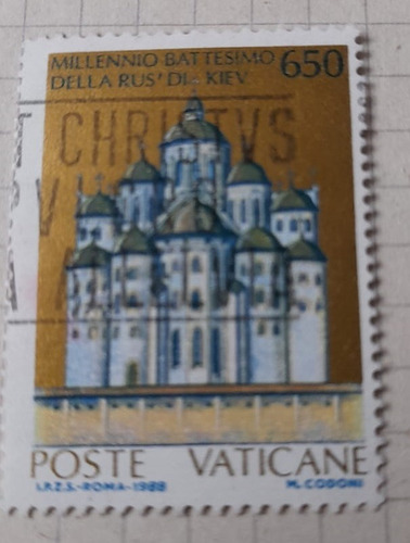 Sello - Vaticano - Milenario De La Cristinizacion De Ucrania