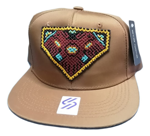 Gorra Chaquira Artesanal Aguilas Wixarika Ajustable Plana 