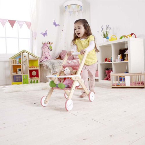 Carriola De Madera Hape Material Resistente Bebe Niñas