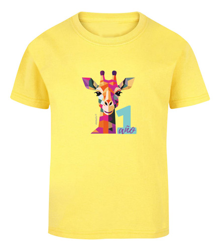 Playera Bebé Cumple 1 Año Jirafa