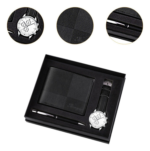 2 Juego De Regalo Para Hombre, Elegante Organizador, Negro