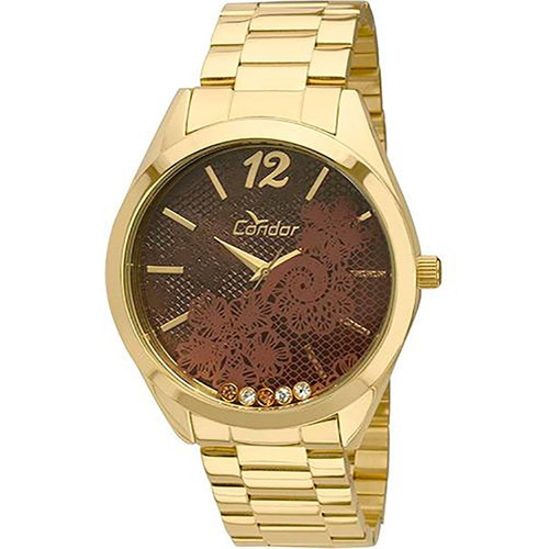 Relógio Condor Feminino Dourado Co2036ct/4m Novo De Vltrine