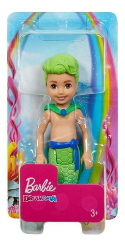 Boneco Barbie Dreamtopia Chelsea Menino Tritão Verde