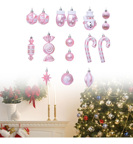 16 Piezas De Bolas De Navidad, Pequeños Colgantes De