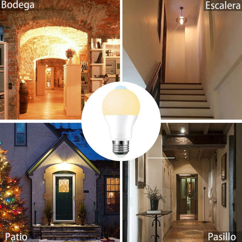 Focos Ahorrador Con Sensor De Movimiento Luz Led 9w 3pcs E27